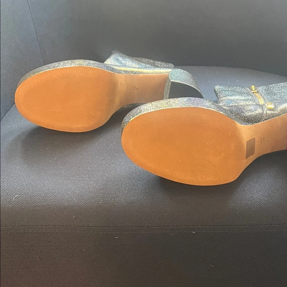 Holographic Glitter Platform Ankle Boots - Iridescent Silver - Picture 6 of 6